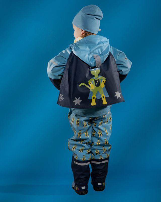 KATTNAKKEN Plask Regnsett Superhelt, Superblå