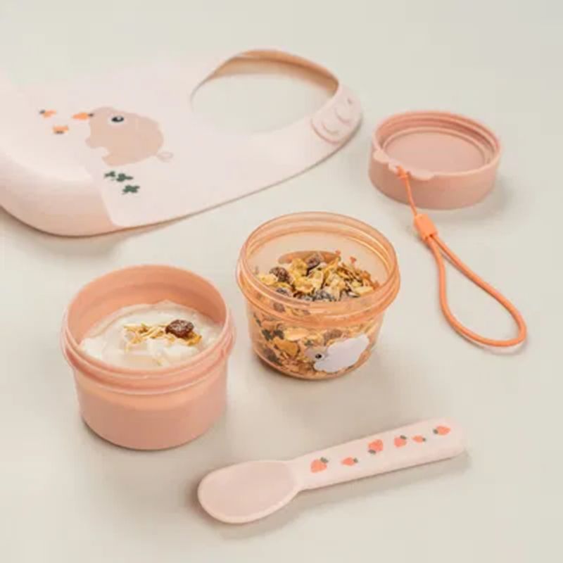 Done By Deer To go 2-way snack container Tiny farm, Powder
